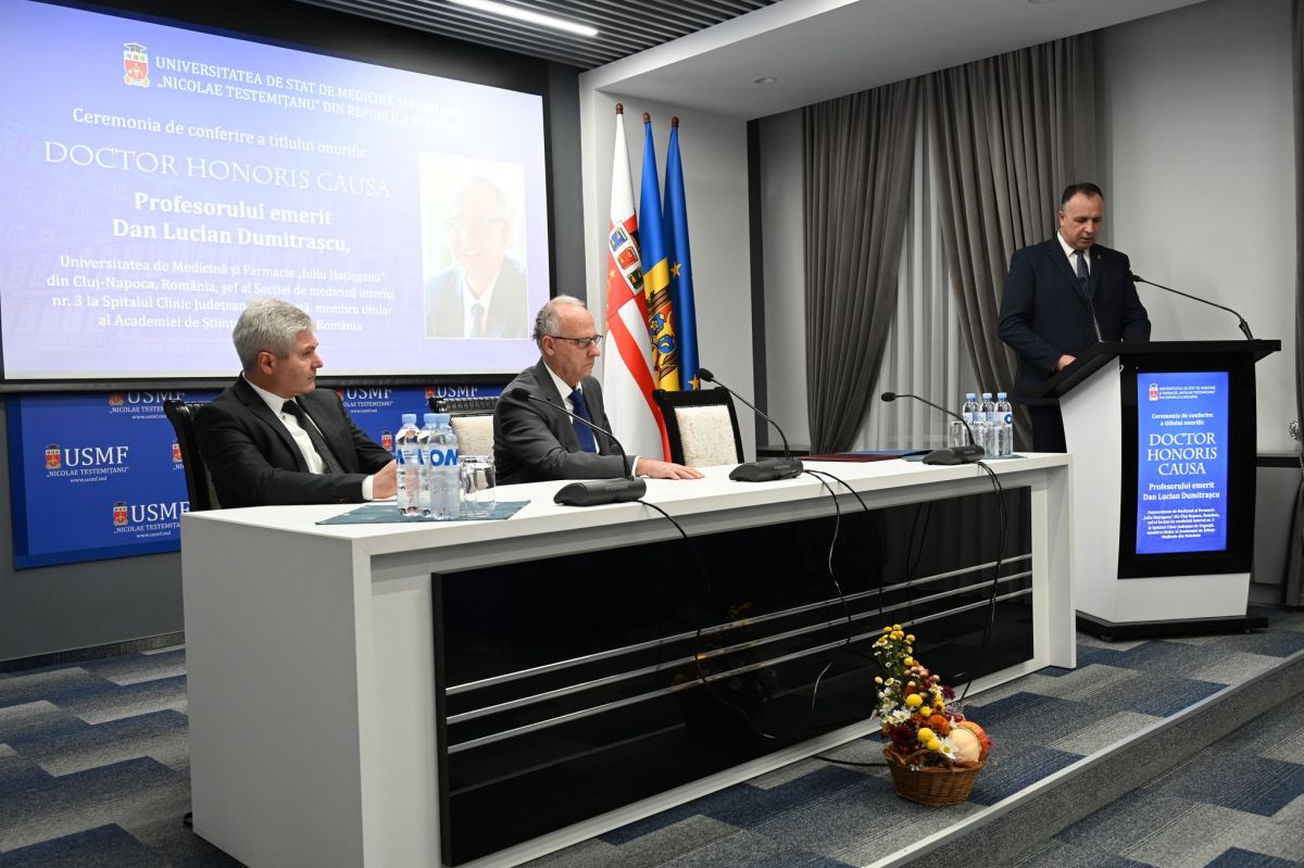 Doctor Honoris Causa of “Nicolae Testemitanu” University title awarding to Emeritus Professor Dan Lucian Dumitrascu